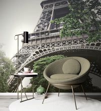 Load image into Gallery viewer, Eiffel Tower Wallpaper Mural Peel and Stick. Low Angle View of Eiffel Tower / Paris France / European Vintage Style Decor. #6427

