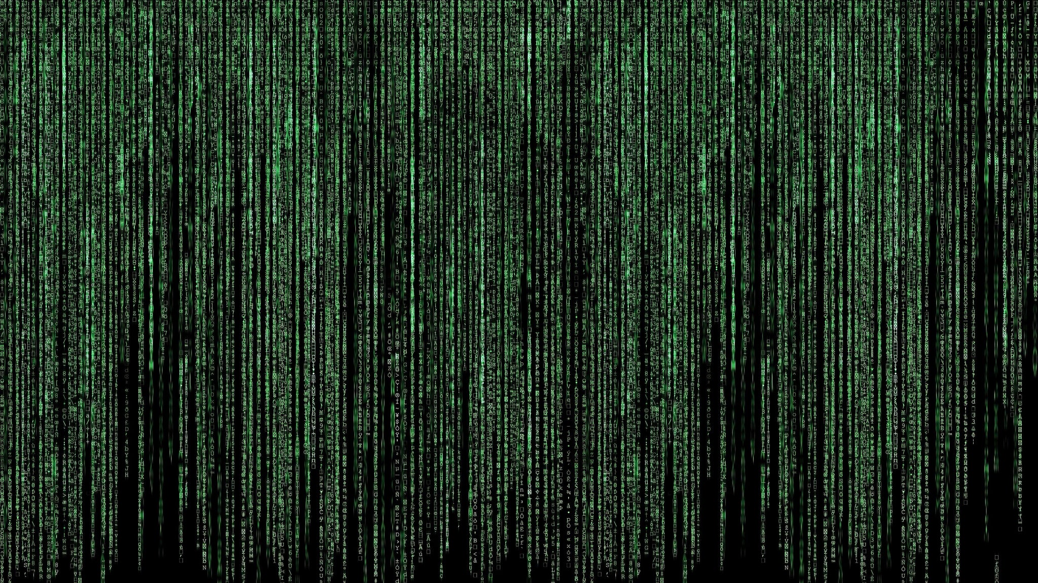 Computer Matrix Style Lines of Code Wall Mural. Science Fiction Decor.