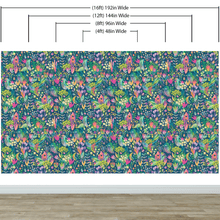 Cargar imagen en el visor de la galería, Colorful Flower Garden with Bird House Illustration Wall Mural. #6444
