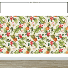 Carregar imagem no visualizador da galeria, Pineapple Tropical Vibe Wall Mural. Hawaiian Theme Peel and Stick Wallpaper. Paradise Vibe Theme Decor. #6447
