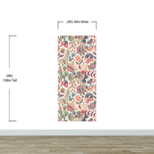 Load image into Gallery viewer, Flower Garden Illustration Wall Mural. Pastel Color Pattern Nursery, Bedroom, Kid’s Room Wall Decor. Peel and Stick Wallpaper. #6448
