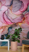 Carregar imagem no visualizador da galeria, Abstract Alcohol Ink Pattern Wall Mural. Agate Design. Removable Peel and Stick Wallpaper. #6461
