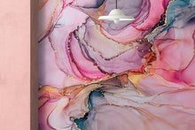 Carregar imagem no visualizador da galeria, Abstract Alcohol Ink Pattern Wall Mural. Agate Design. Removable Peel and Stick Wallpaper. #6461
