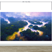 Carregar imagem no visualizador da galeria, Tropical Rainforest Wall Mural Painting. #6475
