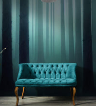 Cargar imagen en el visor de la galería, Foggy Forest Wall Mural. Emerald Green Mist Wallpaper. #6476
