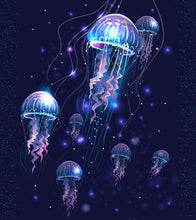 Cargar imagen en el visor de la galería, Jellyfish Wallpaper. Underwater Ocean Scene Wall Mural. #6480
