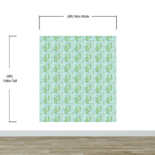 Load image into Gallery viewer, Eucalyptus Wallpaper. Farmhouse Decor Peel and Stick Wall Mural. Blue and Green Colors. #6482
