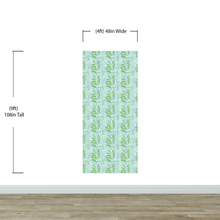 Load image into Gallery viewer, Eucalyptus Wallpaper. Farmhouse Decor Peel and Stick Wall Mural. Blue and Green Colors. #6482
