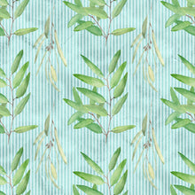 Load image into Gallery viewer, Eucalyptus Wallpaper. Farmhouse Decor Peel and Stick Wall Mural. Blue and Green Colors. #6482
