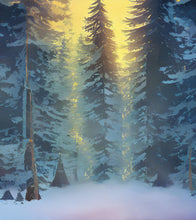 Carregar imagem no visualizador da galeria, Big Sequoia Tree Wall Mural. Snow on Trees Peel and Stick Wall Mural. #6490
