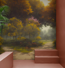 Load image into Gallery viewer, Vintage Trees in Park Wallpaper. Peel and Stick Wall Mural. #6496
