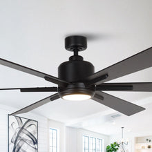 Cargar imagen en el visor de la galería, 65&quot; Bendan Industrial Downrod Mount Ceiling Fan with Lighting and Remote Control
