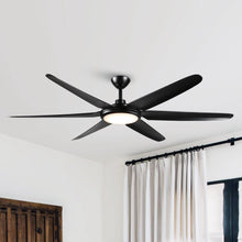 Load image into Gallery viewer, 65&quot; Industrial DC Motor Downrod Mount Ceiling Fan with Lighting and Remote Control
