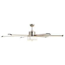 Cargar imagen en el visor de la galería, 65&quot; Modern Brushed Nickel DC Motor Downrod Mount Reversible Ceiling Fan with Lighting and Remote Control
