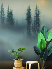 Cargar imagen en el visor de la galería, Misty Forest Wallpaper, Peel and Stick Wall Mural. #6501
