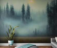 Cargar imagen en el visor de la galería, Misty Forest Wallpaper, Peel and Stick Wall Mural. #6501
