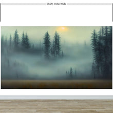 Cargar imagen en el visor de la galería, Misty Forest Wallpaper, Peel and Stick Wall Mural. #6501
