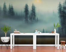 Cargar imagen en el visor de la galería, Misty Forest Wallpaper, Peel and Stick Wall Mural. #6501
