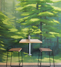 Cargar imagen en el visor de la galería, Evergreen Forest Wall Mural. Peel and Stick Wallpaper. #6502
