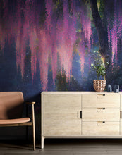 Carregar imagem no visualizador da galeria, Enchanted Forest with Pink Cherry Blossom Tree Wall Mural. #6504
