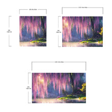 Carregar imagem no visualizador da galeria, Enchanted Forest with Pink Cherry Blossom Tree Wall Mural. #6504
