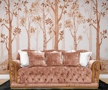 Cargar imagen en el visor de la galería, Sepia Tone Nursery Woodland Forest Wallpaper. Watercolor Birch Tree Forest Wall Mural. #6526
