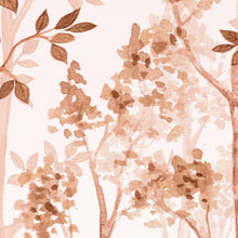 Cargar imagen en el visor de la galería, Sepia Tone Nursery Woodland Forest Wallpaper. Watercolor Birch Tree Forest Wall Mural. #6526
