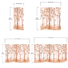 Cargar imagen en el visor de la galería, Sepia Tone Nursery Woodland Forest Wallpaper. Watercolor Birch Tree Forest Wall Mural. #6526
