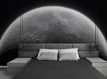 Cargar imagen en el visor de la galería, Moon Wallpaper. Black and White Wall Decor. #6532
