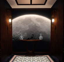 Cargar imagen en el visor de la galería, Moon Wallpaper. Black and White Wall Decor. #6532
