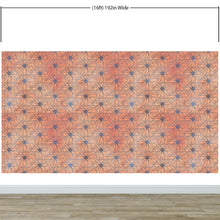 Cargar imagen en el visor de la galería, Flower Wallpaper - Botanical Wallpaper - Wildflower Nature Pattern - Floral Peel and Stick Wall Mural. Peach Color Blossom Flower Mural. #6559
