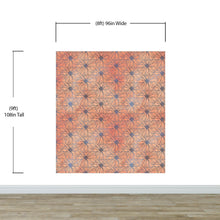 Cargar imagen en el visor de la galería, Flower Wallpaper - Botanical Wallpaper - Wildflower Nature Pattern - Floral Peel and Stick Wall Mural. Peach Color Blossom Flower Mural. #6559
