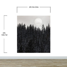 Load image into Gallery viewer, Foggy Forest Wall Mural. Peel and Stick Wallpaper. Monotone Grey Nature Wallpaper. Rain Forest Wall Mural. #6560
