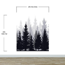 Carregar imagem no visualizador da galeria, Black and White Pine Tree Forest Wallpaper. #6594
