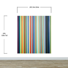 Cargar imagen en el visor de la galería, Vertical Line Color Stripes Wallpaper. Bright Rainbow Color Lines Wall Mural. #6597
