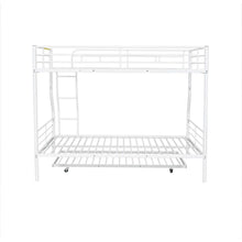 Load image into Gallery viewer, Full XL Over Queen Metal Bunk Bed with Trundle, White
