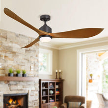 Cargar imagen en el visor de la galería, 66&quot; Misael Propeller Industrial DC Motor Downrod Mount Reversible Ceiling Fan with LED Lighting and Remote Control
