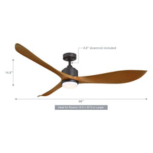 Load image into Gallery viewer, 66&quot; Misael Propeller Industrial DC Motor Ceiling Fan with LED Lighting
