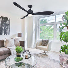 Load image into Gallery viewer, 66&quot; Misael Propeller Industrial DC Motor Ceiling Fan with LED Lighting

