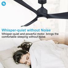Load image into Gallery viewer, 66&quot; Misael Propeller Industrial DC Motor Ceiling Fan with LED Lighting
