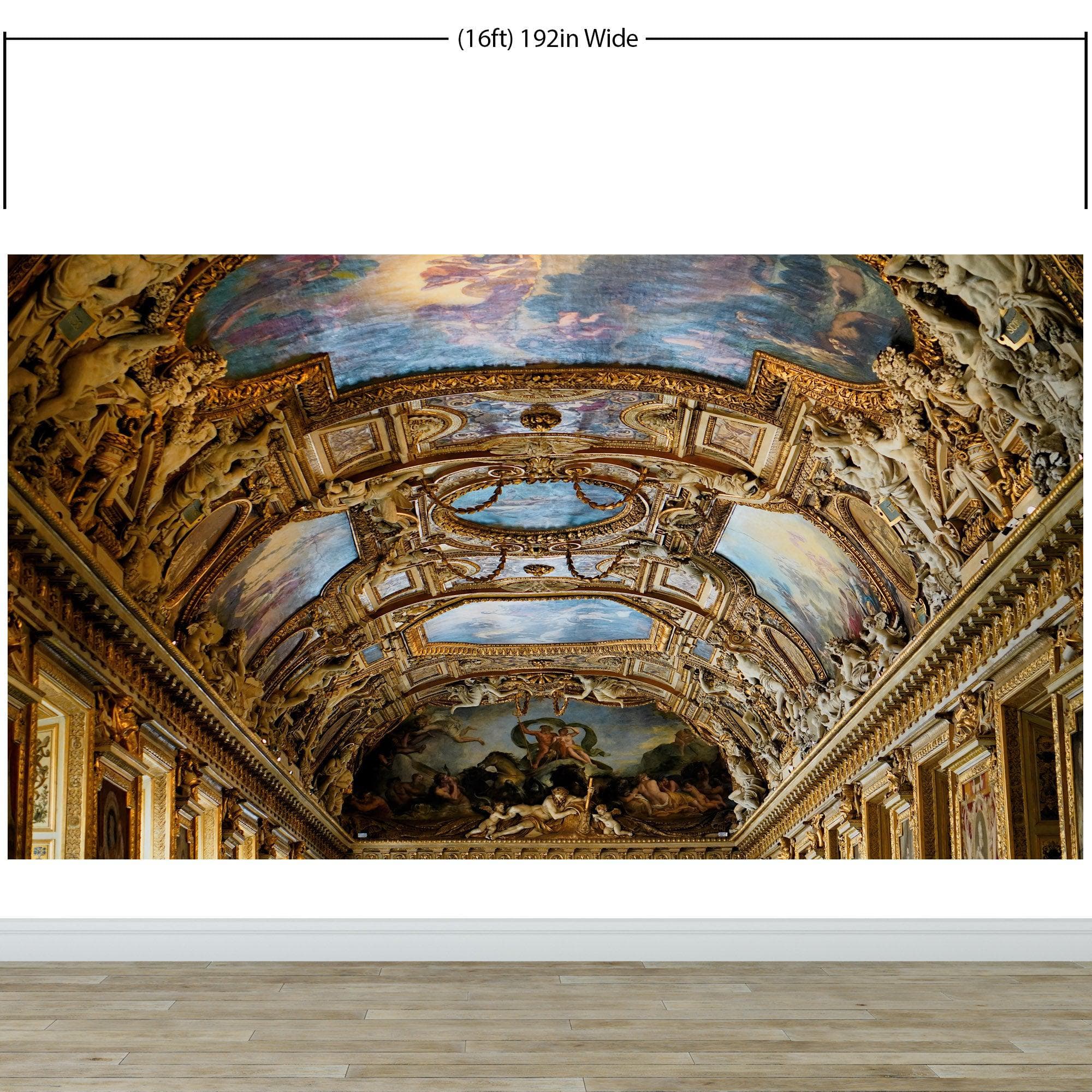 アート・デザイン・音楽 LES PEINTURES DU LOUVRE by L. Gowing Art The Louvre Museum Paris France Golden Ceilings Wallpaper