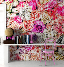 Cargar imagen en el visor de la galería, Vibrant Floral Bliss Wallpaper Mural - Colorful Roses and Flower Arrangements #6602
