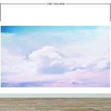 Carregar imagem no visualizador da galeria, Pastel Sky and Clouds Kids Wallpaper Mural - Dreamy Nursery Peel and Stick Wallpaper. #6605
