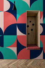 Cargar imagen en el visor de la galería, Geometric Shapes Contemporary Wall Mural. #6618
