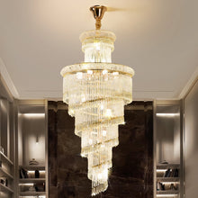 Load image into Gallery viewer, Luxurious Golden Cascade Crystal Chandelier
