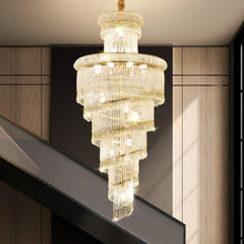 Load image into Gallery viewer, Luxurious Golden Cascade Crystal Chandelier
