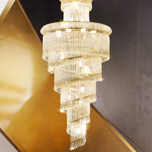 Load image into Gallery viewer, Luxurious Golden Cascade Crystal Chandelier
