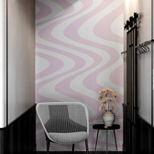 Load image into Gallery viewer, Pink Swirly Lines Abstract Wallpaper Mural. #6635
