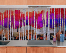 Cargar imagen en el visor de la galería, Colorful Vibrant Birch Tree Forest Wallpaper. #6649
