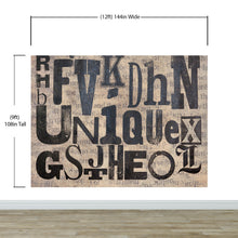 Load image into Gallery viewer, Vintage Ink Typographic Wall Mural – Modern Elegance for Your Space #6650
